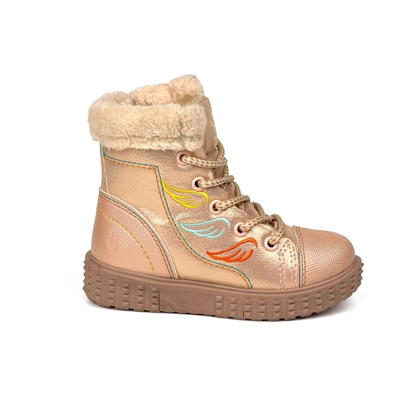 Kız Çocuk Pudra İçi Kürklü Termo Taban Suya Soğuğa Dayanıklı Günlük Rahat Bot - 3