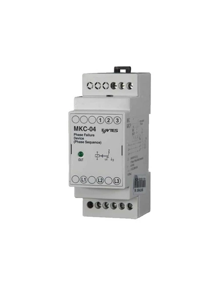 Entes M0154 MKC-04 Motor Faz Koruma Rölesi 1C/O Kontak 380-400VAC L-L DIN II ürün görseli