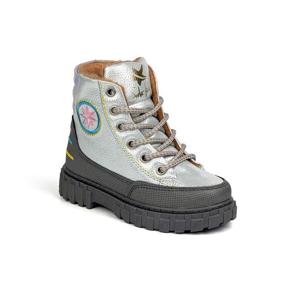 Kız Çocuk Gümüş Platin İçi Kürklü Termo Taban Suya Soğuğa Dayanıklı Günlük Rahat Bot - 2