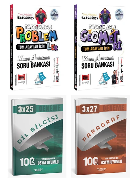 Yargı + Anla Kazan Taktiklerle Problemler Geometri + Paragraf Dil Bilgisi Deneme 4 lü Set - 2