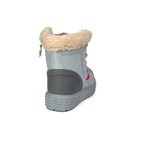 Kız Çocuk Gümüş İçi Kürklü Termo Taban Suya Soğuğa Dayanıklı Günlük Rahat Bot - 4