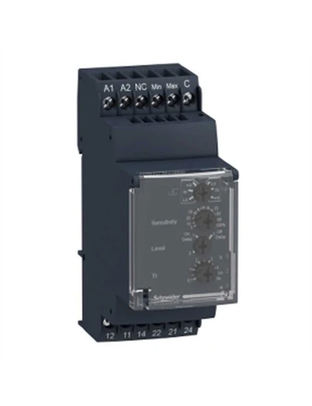 Schneider RM35LM33MW, Sıvı Seviye Kontrol Rölesi, 24-240 Volt AC/DC, 2 K/A(2CO), 0.1-5 Saniye, 250 Ohm-1 MOhm
