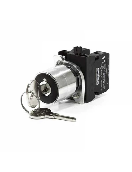 Emas CM100AA20 CM Serisi Metal 1NO (0-I) 60° Anahtarlı Kalıcı 0 Pozisyonunda Anahtarı Çıkan 22 mm Buton - 1