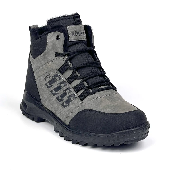 Erkek Füme Fermuarlı Bağcıklı Outdoor Suya Soğuğa Dayanıklı Rahat İçi Kürklü Trekking Kışlık Bot