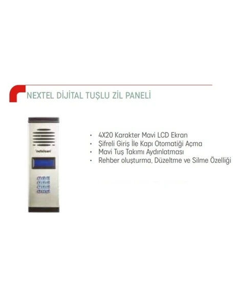 Netelsan M.U.PXL.00108 Nextel Dijital Tuşlu Zil Paneli ( X-L) - 1