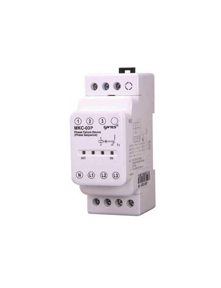 Entes M2710 MKC-03P PTC Korumalı Motor Faz Koruma Rölesi 1C/O Kontak 220-230VAC Nötr Kopması Algılamalı