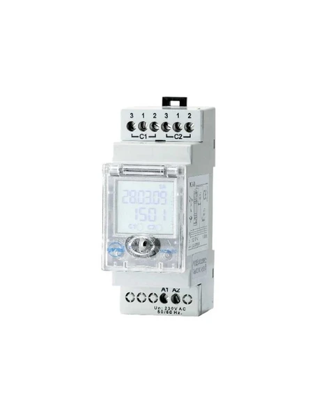 Entes M1399 MCB-50T 32 Program Tek Kontaklı 230VAC DIN II Zaman Saati ürün görseli 1