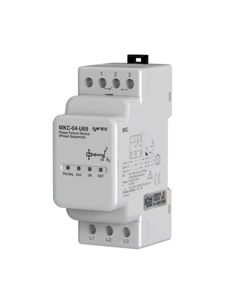 Entes M3518 MKC-04-U69 Motor Faz Koruma Rölesi 1C/O Kontak 160-690VAC DIN II
