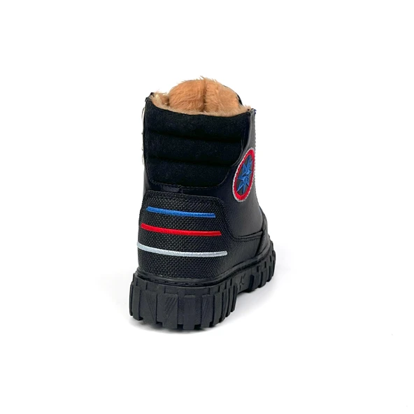 Erkek Çocuk Siyah Sax İçi Kürklü Termo Taban Suya Soğuğa Dayanıklı Günlük Rahat Bot - 4