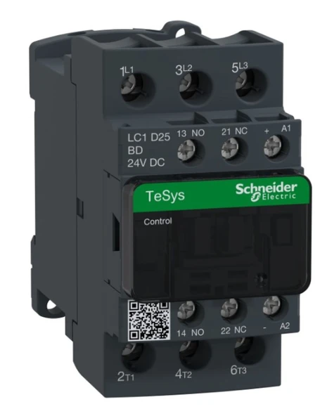 Schneider LC1D25BD 11 KW 25A 24V Dc 1 No 1 Nc Tesys D Kontaktör ürün görseli 1