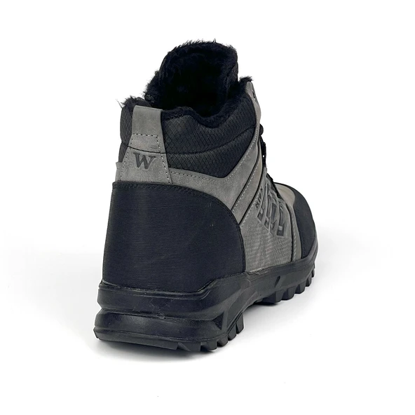 Erkek Füme Fermuarlı Bağcıklı Outdoor Suya Soğuğa Dayanıklı Rahat İçi Kürklü Trekking Kışlık Bot - 3