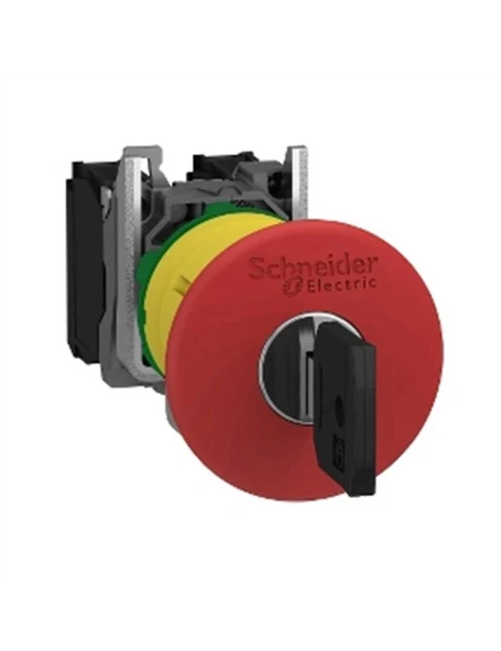Schneider XB5AS9442 22 mm Kilitli Acil Stop Butonu, 1Nk Anahtarlı - 1