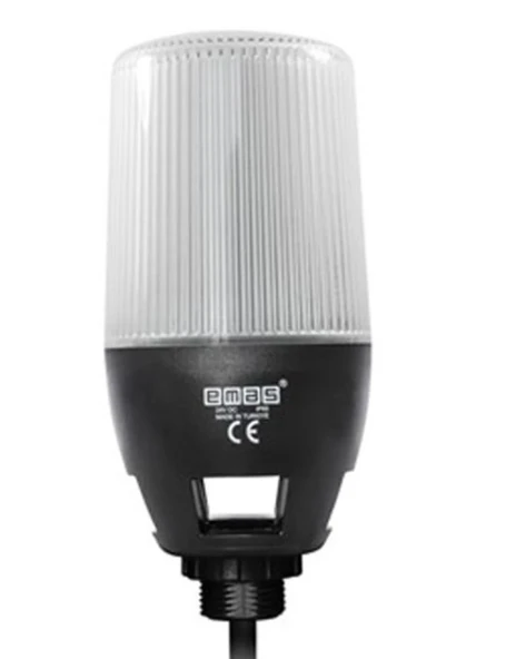 Emas IF6P024WM05-5 F Serisi Çok Renkli 24V AC/DC 5mt Kablolu Buzzerlı Sabit PLC Uyumlu M22 Vidalı LED İkaz 65mm ürün görseli