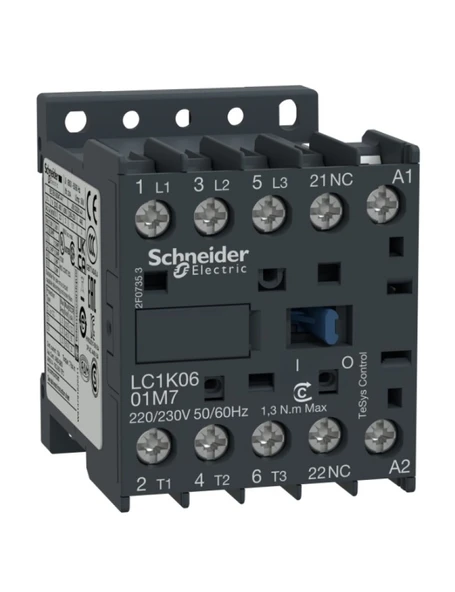 Schneider LC1K1601B7 7,5 KW 16A 24V Ac 1 Nc TeSys k Kontaktör ürün görseli