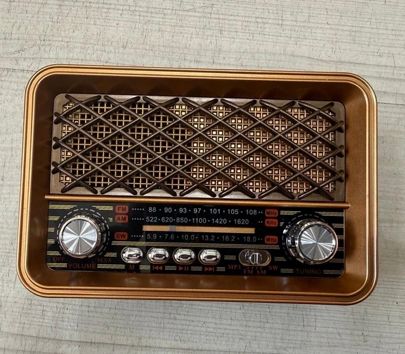 Fm Radyolu Led ışıklı Bluetooth Hoparlör Radyo Sd Kart Usb Girişli Mp3 Müzik Çalar - 2