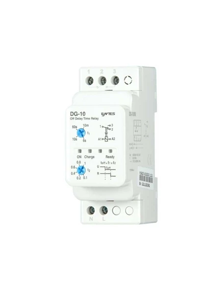 Entes M4066 DG-10 Düşmede Gecikmeli 230VAC DIN II Zaman Rölesi - 1