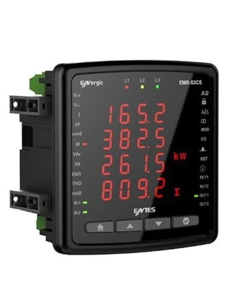 Entes M4764 EMR-07 96x96 Şebeke Analizörü 100-270VAC/DC 2 Dijital Giriş 2 Dijital Çıkış Pals Çıkışlı