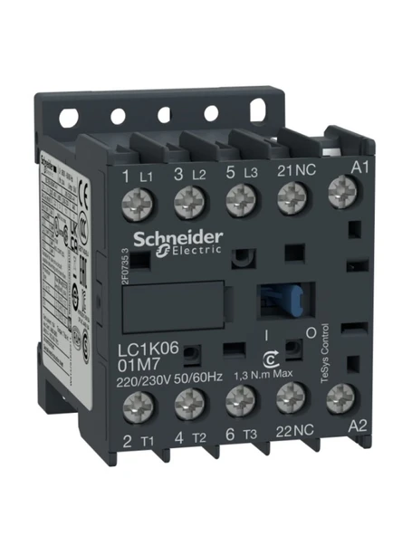 Schneider LC1K1201B7 5,5 KW 12A 24V Ac 1 Nc TeSys k Kontaktör