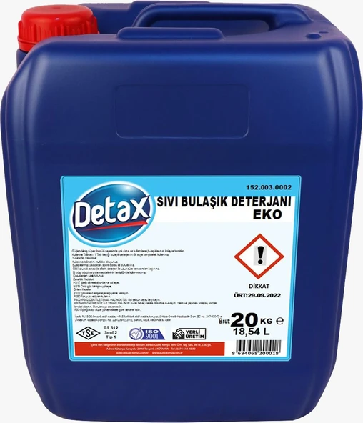 Detax Bulaşık Sıvısı 20 Kg
