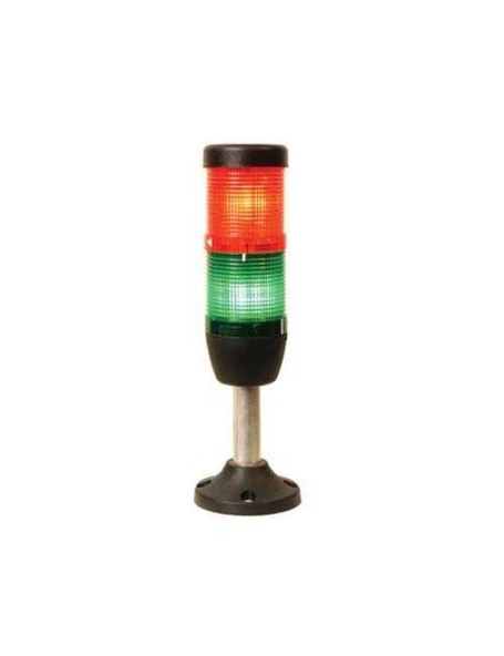 Emas IK52F024XM03 K Serisi İki Katlı 24V AC/DC Flaşör 100mm Borulu Plastik Ayaklı LED Kolon 50mm - 1