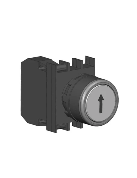 Emas B100DBOD B Serisi Plastik 1NO Yaylı Düz Beyaz Dikey (Ok) İşareti Baskılı 22 mm Buton ürün görseli