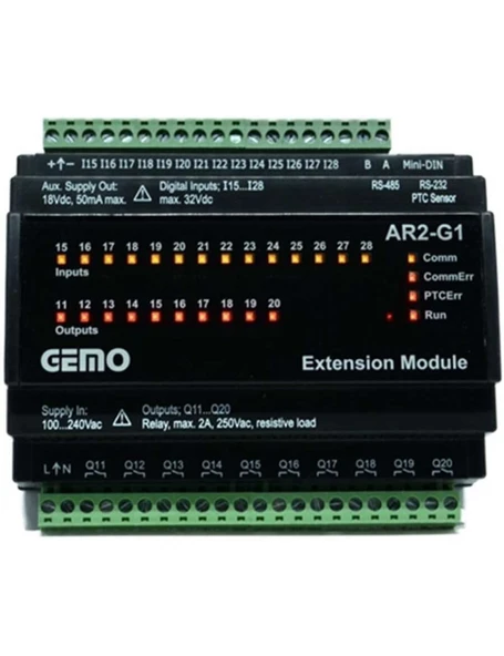 Gemo AR2-G1-230VAC-14D Ray Tipi, AR2 için Genişleme Modülü