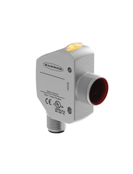 Banner Q4XTULAF300-Q8 Lazer Mesafe Sensörü , 300mm algılama, 0-10V Analog Çıkış,  M12 Konnektörlü ürün görseli