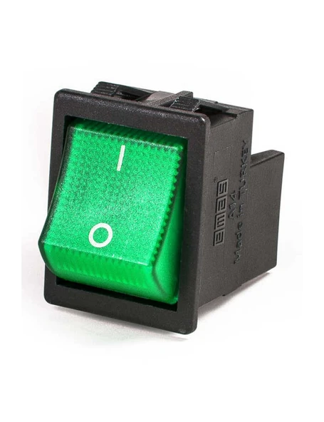 Emas A14B1Y11 30*22mm Siyah Gövde 2NO Işıklı Terminalli 0-1 Baskılı Yeşil A14 Serisi Anahtar ürün görseli