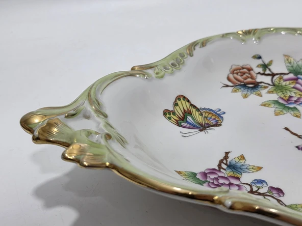 Herend 7515 Kraliçe Victoria VBO El Boyama Porselen Dekoratif Tabak - 5