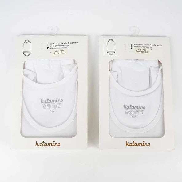 Katamino Fierza Geniş Askılı Atlet Slip Takım K128515 Beyaz - 2