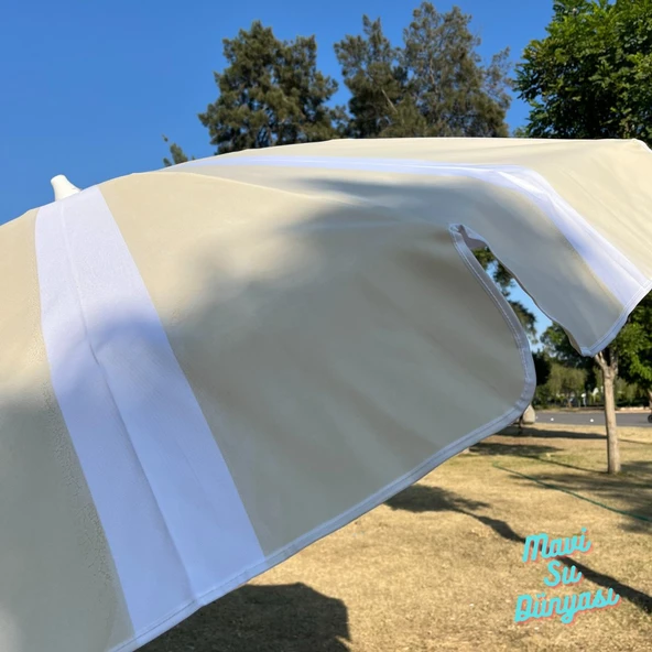 Plaj Deniz Balkon Şemsiyesi | Sentetik Kumaşlı Şemsiye | Bidon Dahil | Eğilebilir | 2 Metre Şemsiye - 2