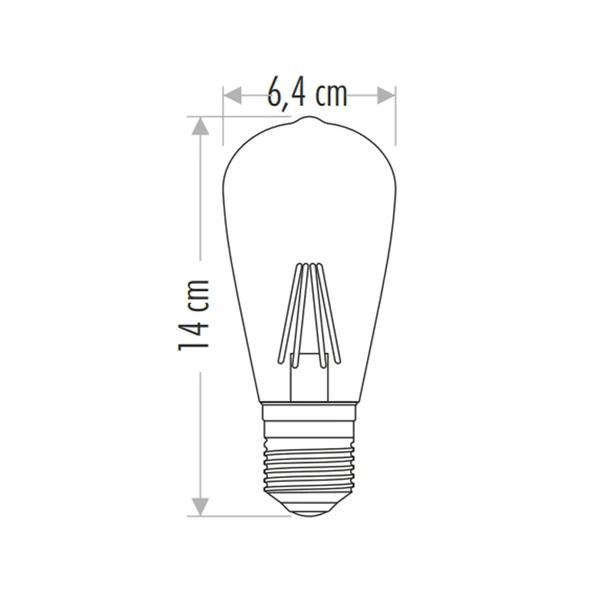 Cata CT-4353 Edison LED Ampul 8W E27 Duy Günışığı 3200K Rustik Filament - 4