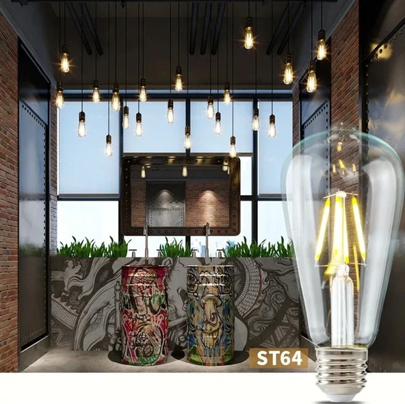 Cata CT-4353 Edison LED Ampul 8W E27 Duy Günışığı 3200K Rustik Filament - 3