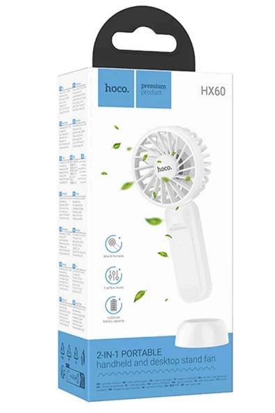 Hoco HX60 Nimble El Tipi ve Masaüstü Soğutucu Fan - Resim 7