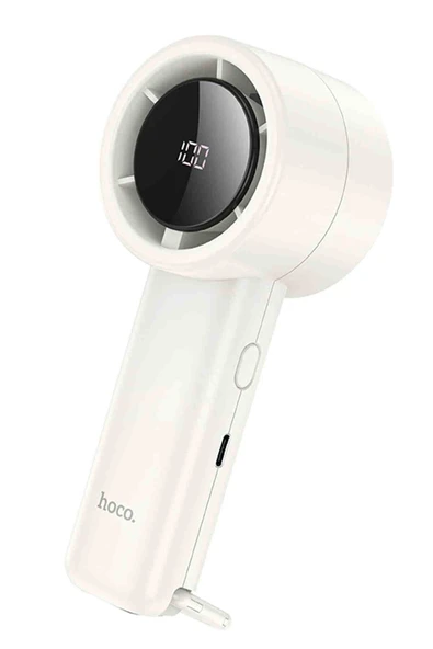 Hoco HX63 Fashion Dijital Göstergeli Yüksek Hızlı El Tipi ve Masaüstü Soğutucu Fan - Resim 2