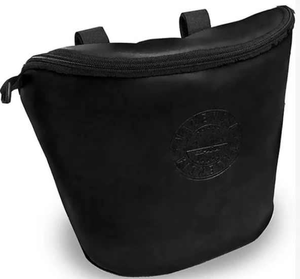 Grox Deri Katlanır Bisiklet Gidon Çantası Cırt Bağlantılı SİYAH ürün görseli