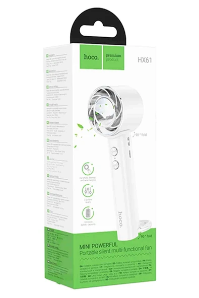 Hoco HX61 Exquisite El Tipi ve Masaüstü Katlanabilir Soğutucu Fan - Resim 7