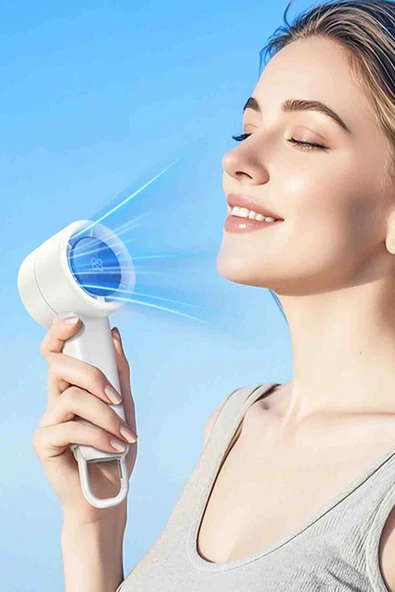 Hoco HX63 Fashion Dijital Göstergeli Yüksek Hızlı El Tipi ve Masaüstü Soğutucu Fan - Resim 5