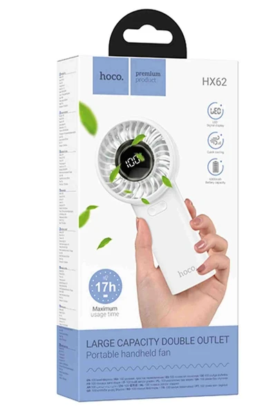 Hoco HX62 Endless Dijital Göstergeli El Tipi ve Masaüstü Soğutucu Fan - Resim 7
