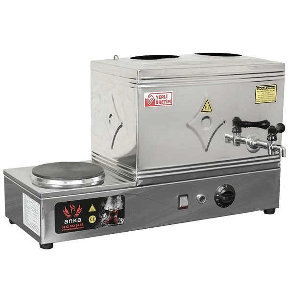Anka Paslanmaz Eko Elektrikli Çay Kazanı 1 Demlikli 14 Litre Pleytli - Resim 2