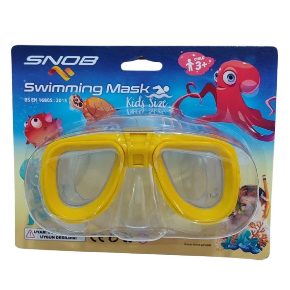 Snob Kartelada Çocuk Maske Gözlük 3+ (Sarı Şeffaf)