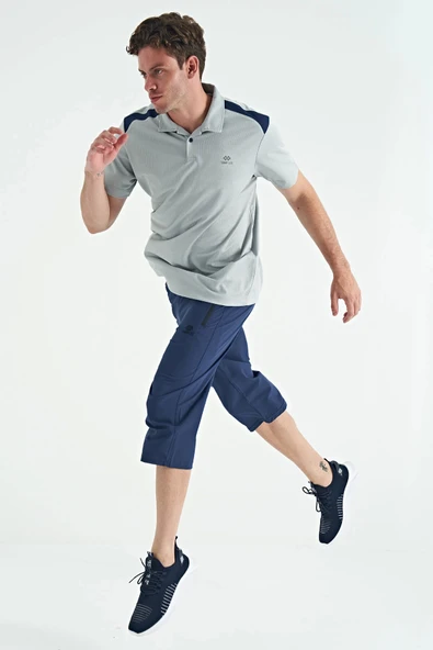 TOMMY LIFE INDİGO Bağcıklı Standart Kalıp Fermuar Cepli Kapri 83096 - 1