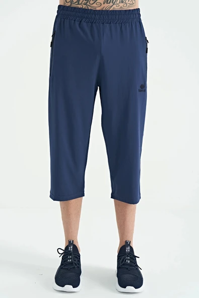 TOMMY LIFE INDİGO Bağcıklı Standart Kalıp Fermuar Cepli Kapri 83096 - 2