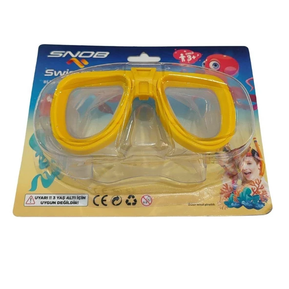 Snob Kartelada Çocuk Maske Gözlük 3+ (Sarı Şeffaf) - 2