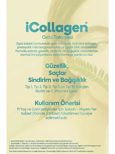 Icollagen Kolajen ve Probiyotik Tablet - 60 Tablet - 5