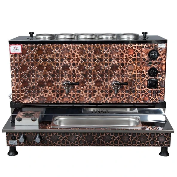 Anka Pro Plus Otomatik Çay Kazanı 5 Demlikli 50 Litre Bakır Elektrikli Tüplü ürün görseli