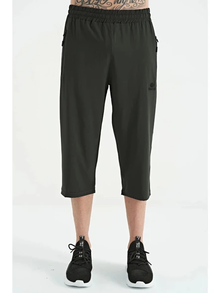 TOMMY LIFE Siyah Bağcıklı Standart Kalıp Fermuar Cepli Kapri 83096 - 5