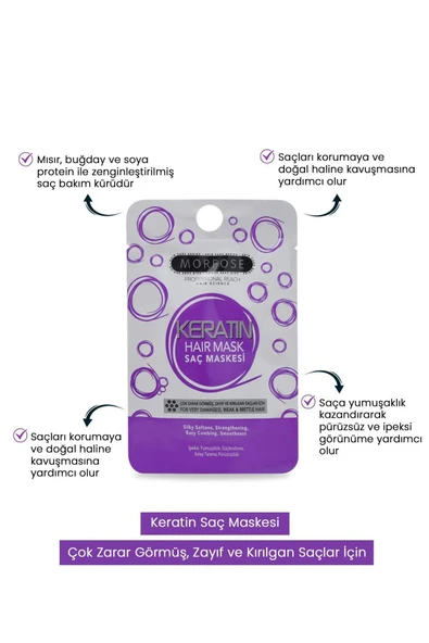 Keratin Saç Maskesi 25 ML (24 ADET) - Yıpranmış Saçlar İçin - mrfs - 2