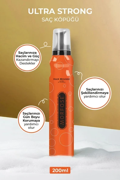 Ultra Strong Saç Köpük 200 ML - Ultra Güçlü Tutuş - mrfs - 3