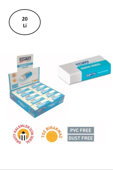 Gıpta Silgi 20'Li Pvc Dust Free Beyaz 4-K252200-5001 20'li - 2